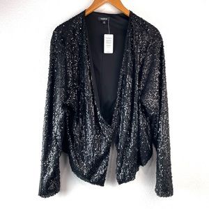 Torrid Drape Front Sequin Jacket Sz 4X